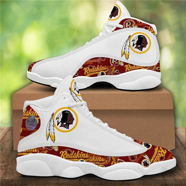 Men's Washington Football Team AJ13 Series High Top Leather Sneakers 001